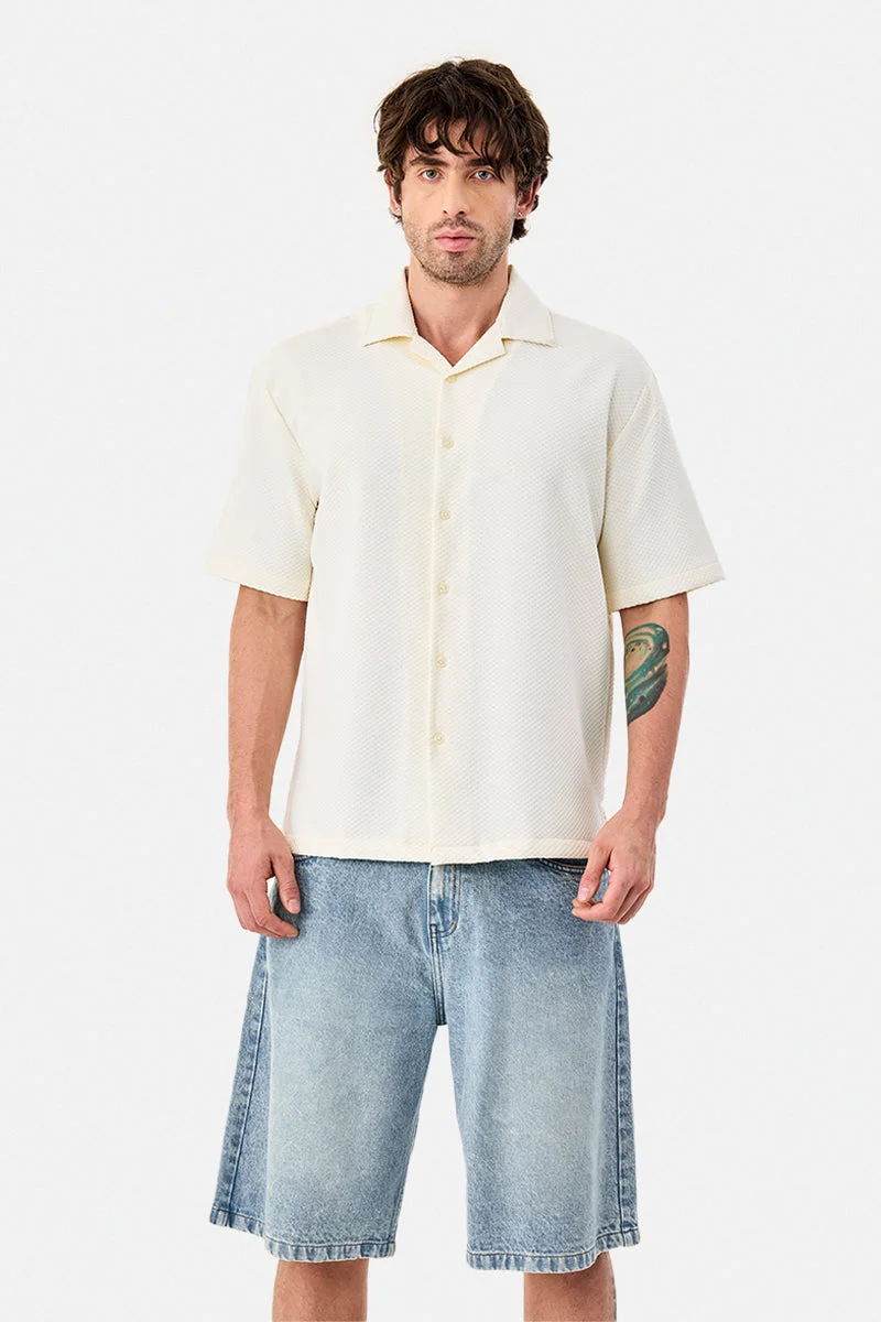سنيتش Textured Box Fit Stretch Shirt